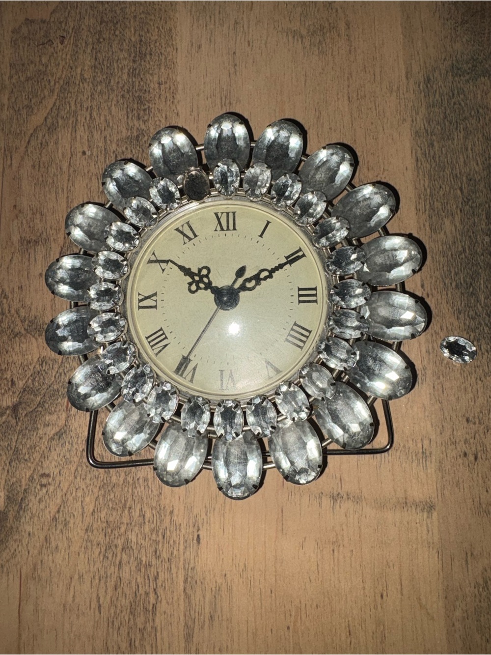 Pier 1 Silver Crystal Sunburst Clock